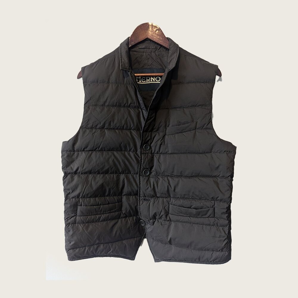 HERNO - Army green lightweight padded vest - Sz 54
